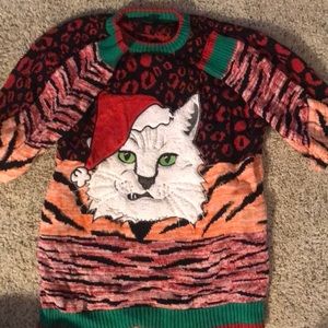 Ugly Christmas Sweater Cat Size Small Unisex